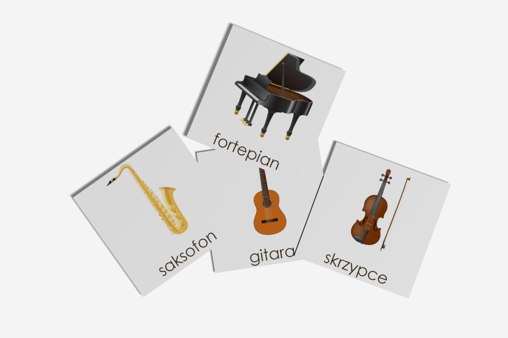 Karty trójdzielne INSTRUMENTY muzyczne Montessori