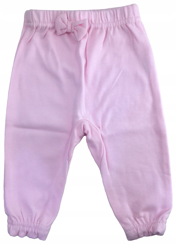 SPODNIE bawełniane różowe z kokardką 62 cm 2-4 m