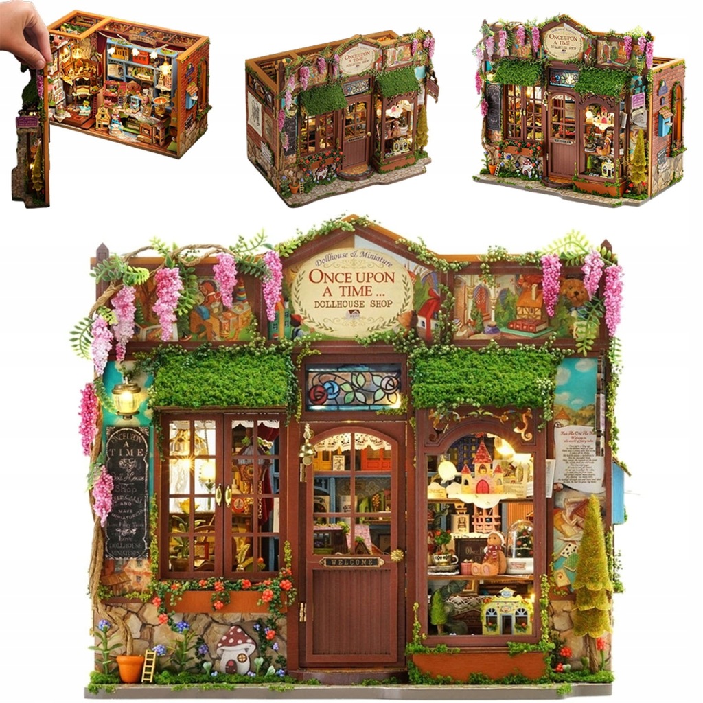 Drewniany Model 3D Book Nook Kącik Czytelniczy LED Prezent dla Dziecka