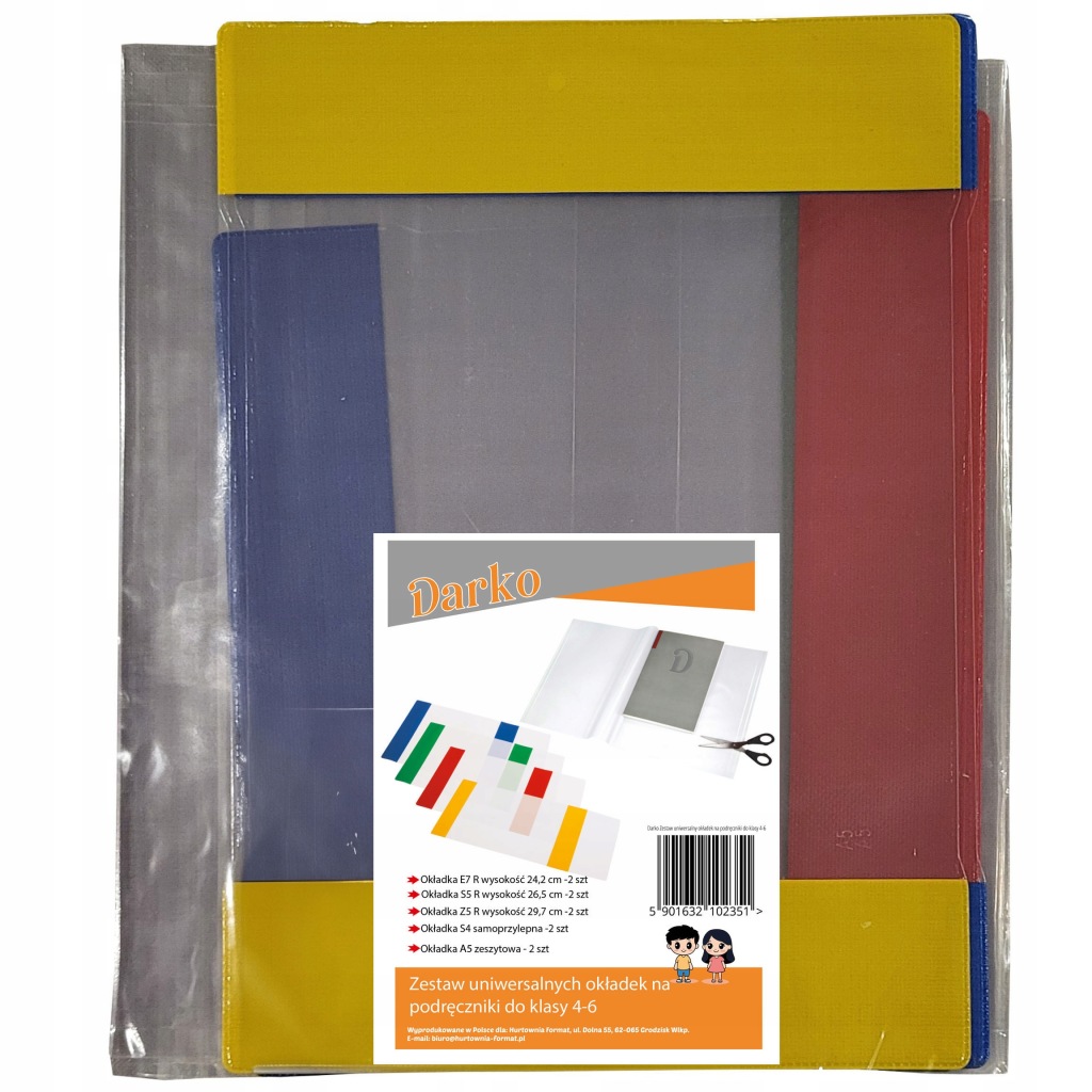 Uniwersalny komplet okładek Darko do klas 4-6 formaty E7/S5/Z5/S4/A5