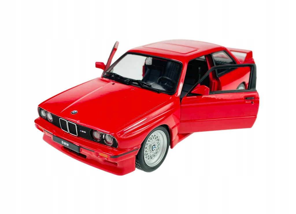 BBURAGO 1988 BMW 3 SERIES M3 E30 CZERWONY 1:24 NOWY METALOWY MODEL