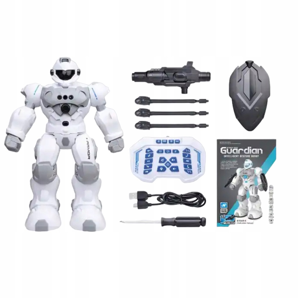 Robot zdalnie sterowany BOUNN biały jeżdżący z efektami dźwiękowymi i LED
