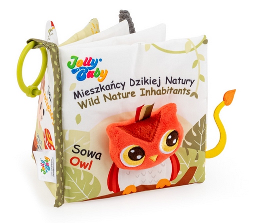Książeczka sensoryczna Mieszkańcy Dzikiej Natury dla dzieci 0m+, Jolly Baby