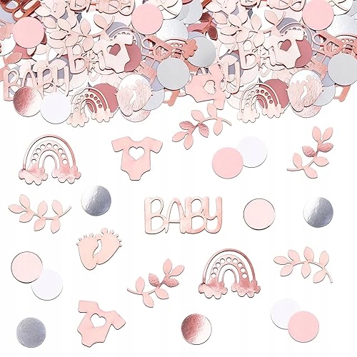 KONFETTI BABY SHOWER METALICZNE DLA CHŁOPCÓW DZIEWCZYNEK ZESTAW 200 SZT