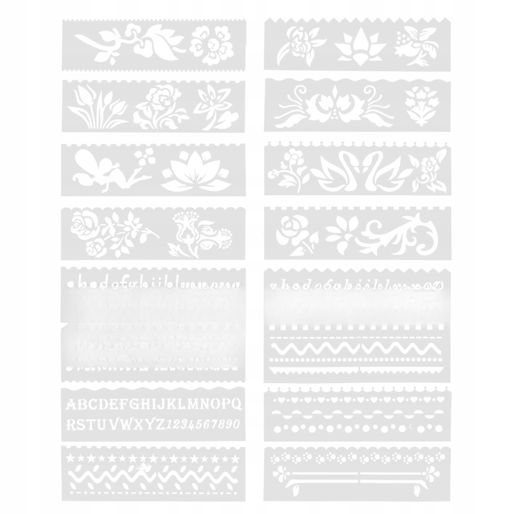 PLANTS DESIGN STENCILS HOLLOW OUT WHITE