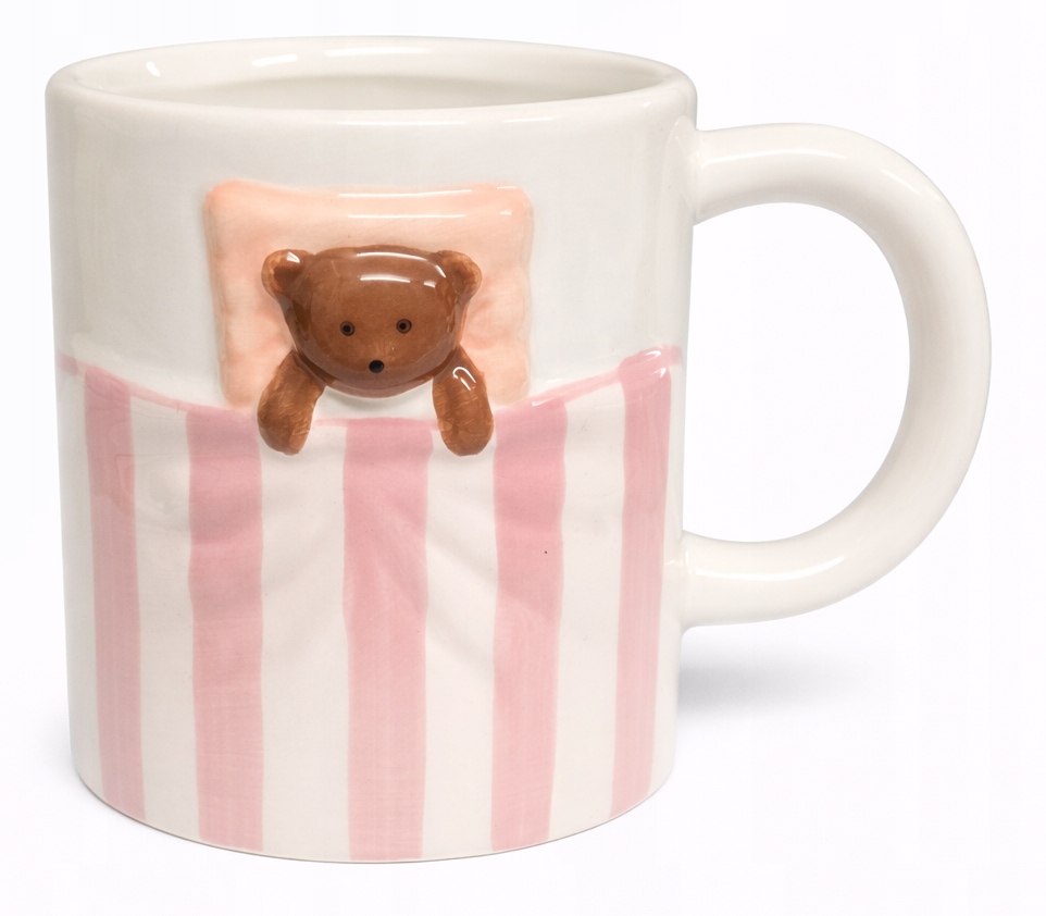 Porcelanowy kubek kubeczek z figurką 3D 320 ml MIŚ 745
