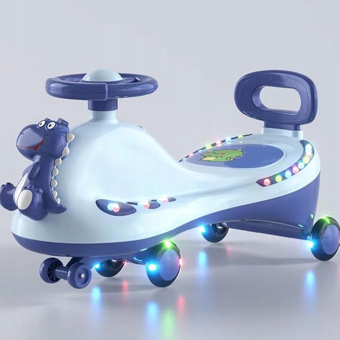 Jeździk dla dzieci Magic Swing Cars, z kołami z poliuretanu LED Niebieski !