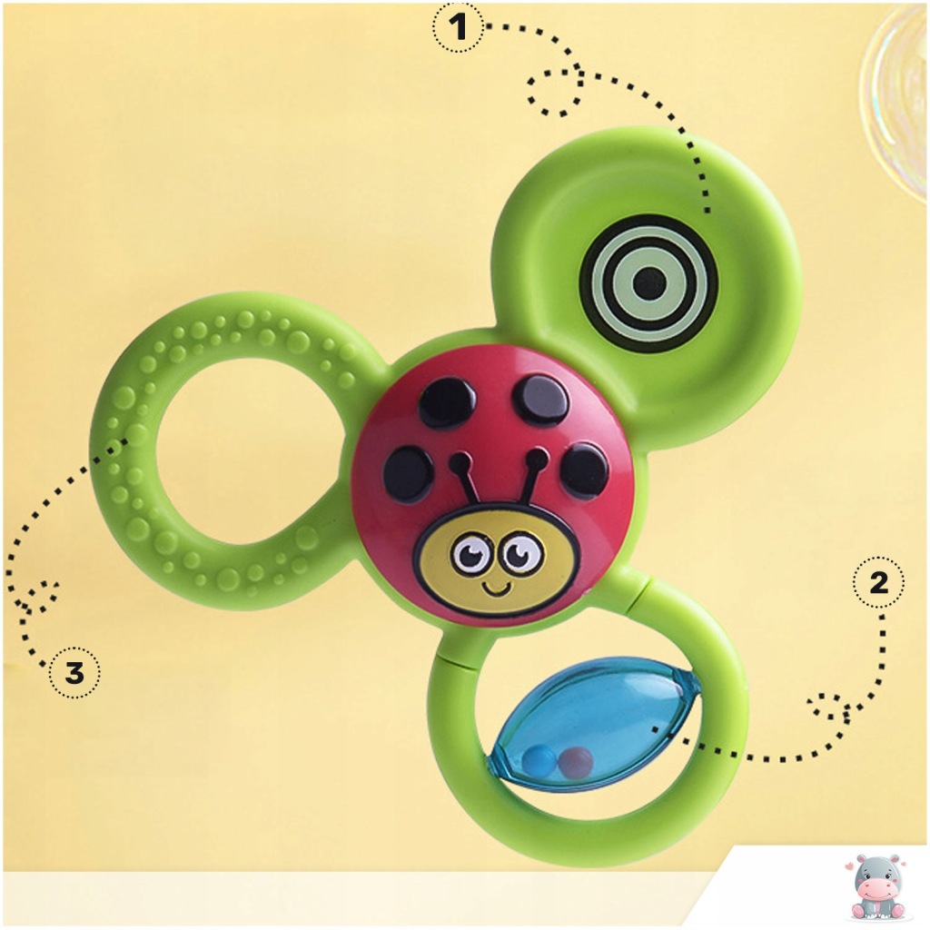 FIDGET SPINNER Z PRZYSSAWKĄ SENSORYCZNA KĄPIEL PREZENT GRZECHOTKA 3 SZTUKI