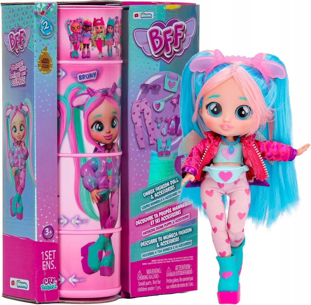 Cry Babies BFF LALKA Bruny LALECZKA DLA DZIECI ZESTAW AKCESORIÓW PREZENT