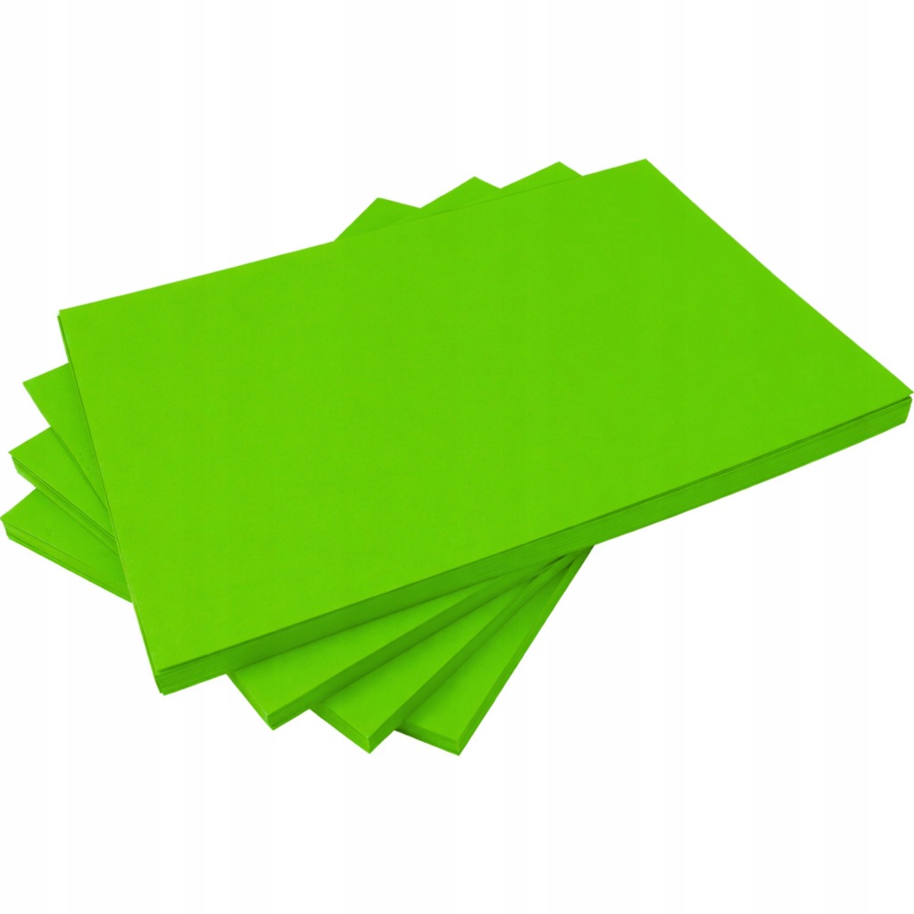 PAPIER JASNOZIELONY KOLOROWY TECHNICZNY WYCINANKA A4 160g/m2 50 KARTEK