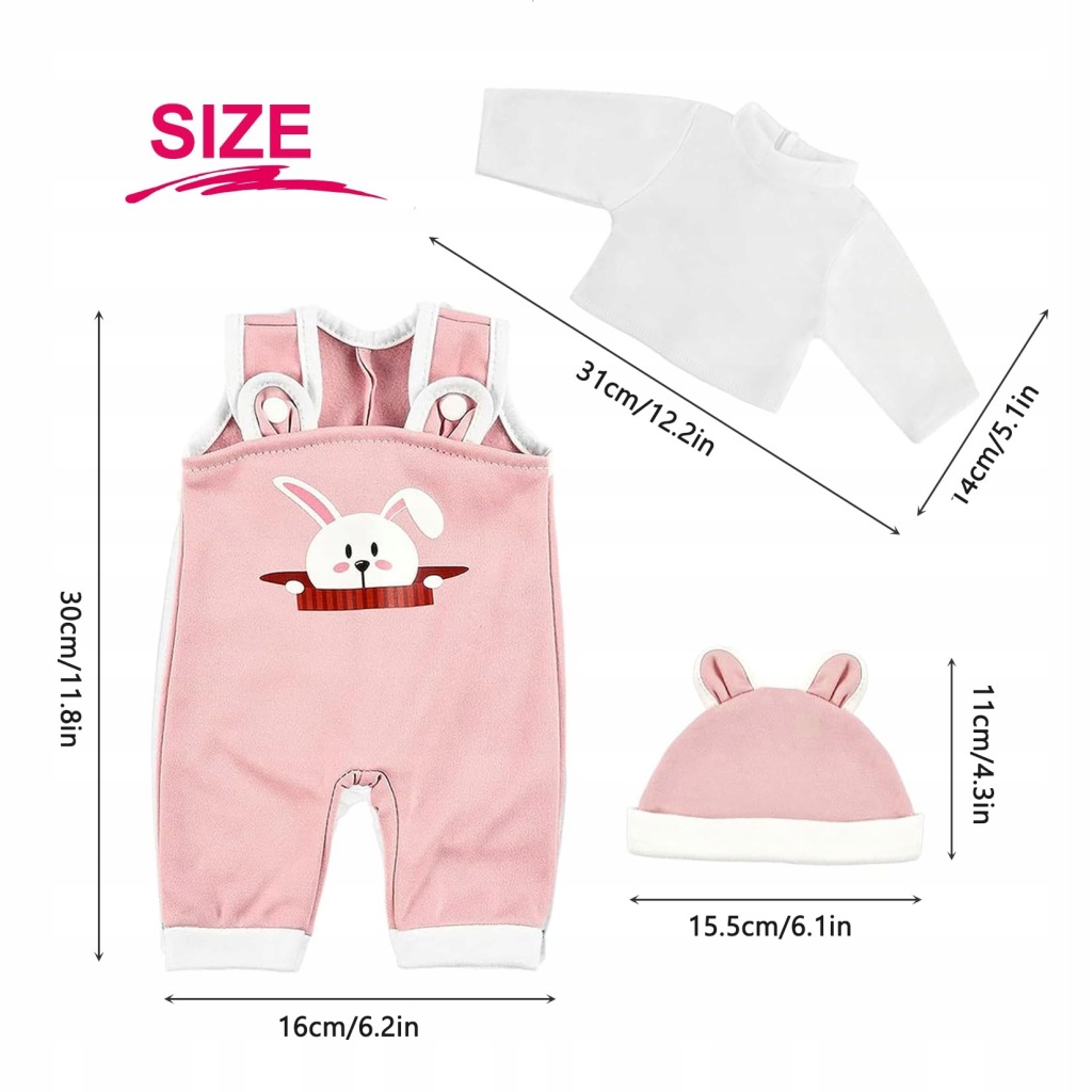 JURCICAT Ubranka Dla Lalek Zestaw Z Kapeluszem Dla Lalek 35-43 cm