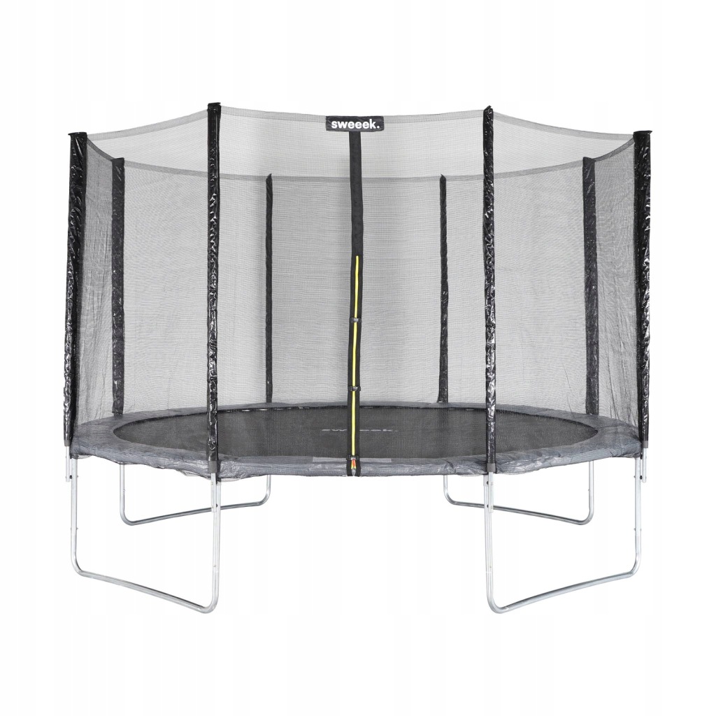 Trampolina okrągła Ø 370cm szara z siatką ochronną