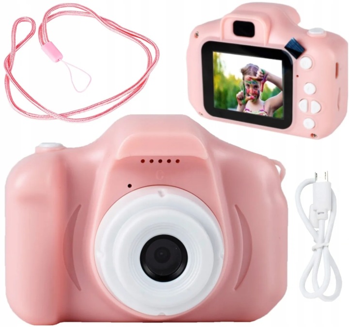 APARAT CYFROWY DLA DZIECI FOTOGRAFICZNY KAMERA GRY HD RÓŻOWY ZDJĘCIA FILM