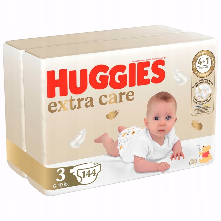 Pieluszki Huggies Extra Care Rozmiar 3 (6-10kg) 144szt.