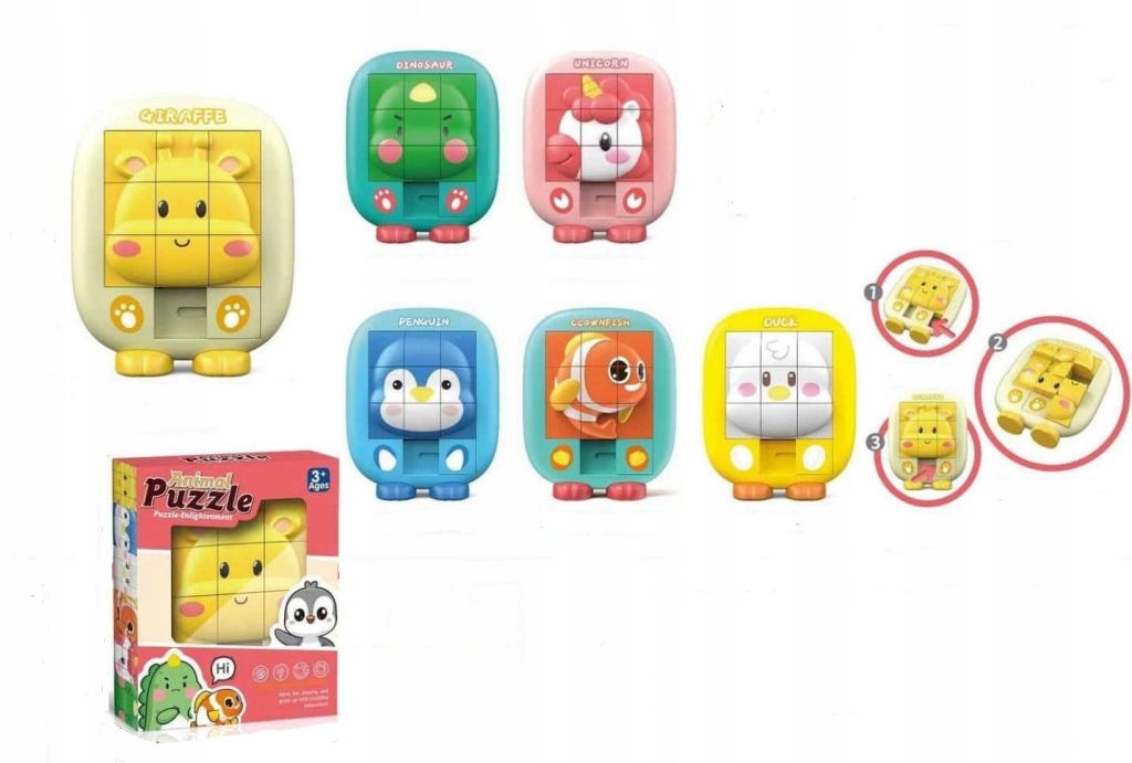 PUZZLE PRZESUWNE ANIMAL PUZZLE - ZWIERZĄTKA