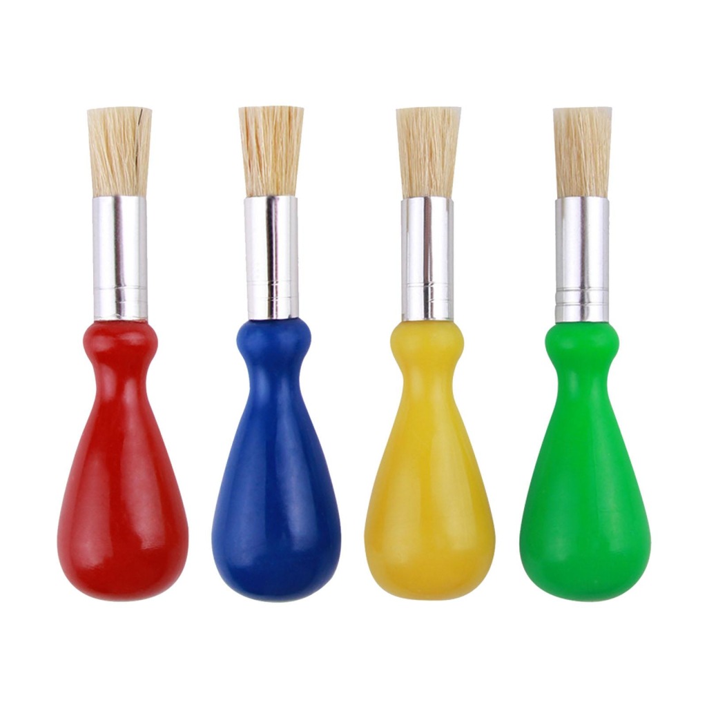 Oil Brush Art Supplies Short Handle Painting for 4pcs Paint Brushes