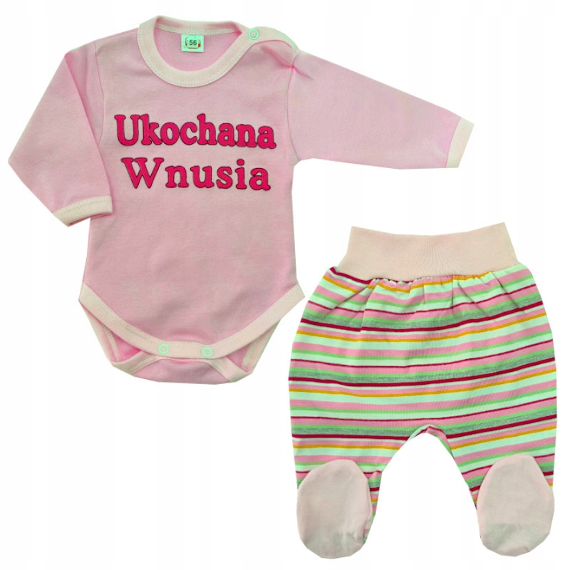 Komplet body+półśpioch 56 cm Wnusia + kubek