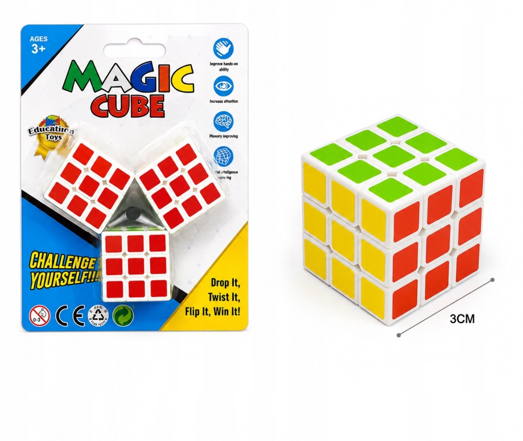 KOSTKA LOGICZNA MAGIC CUBE 3X3 UKŁADANKA EDUKACYJNA