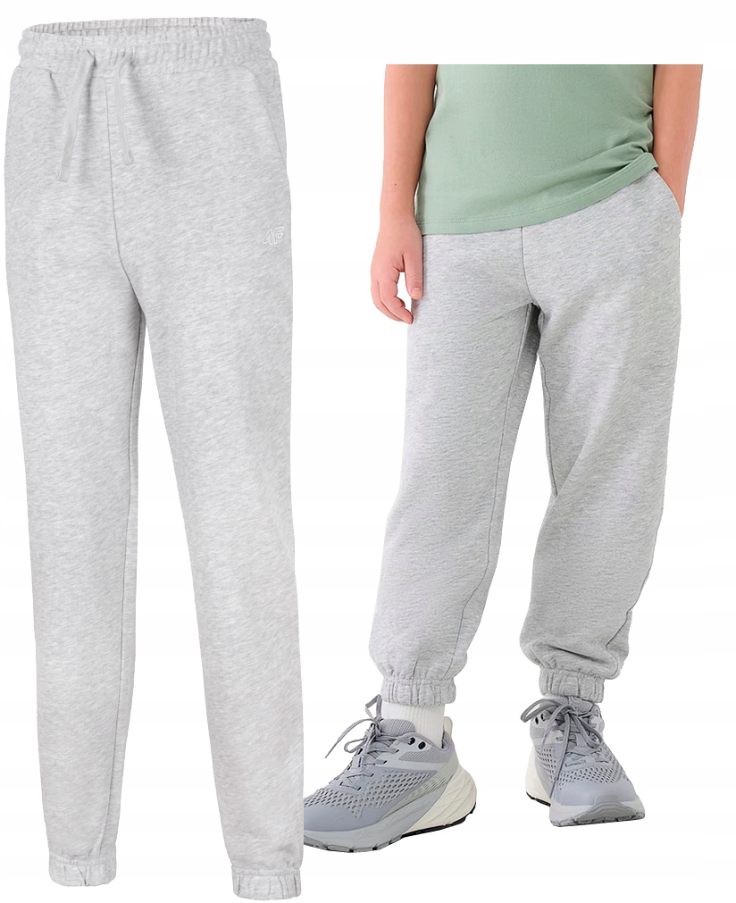 4F CHŁOPIĘCE SPODNIE DRESOWE DRESY BAWEŁNA JOGGERY / rozm 158