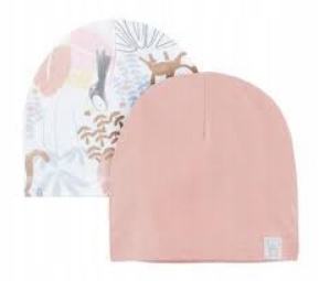COOL CLUB Czapka dziewczęca 2 pack różowa ecru r. 44/46
