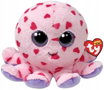 Pluszak Ośmiornica Różowy Bubbles Pupilki TY - 15cm