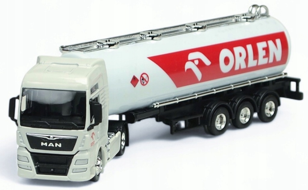 METALOWY MODEL CIĘŻARÓWKA MAN ORLEN CYSTERNA BEKA DO PRZEWOZU PALIWA