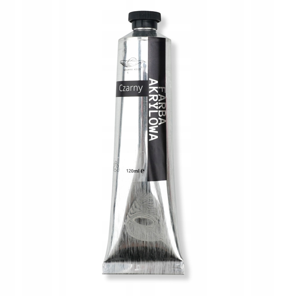 Farba akrylowa 120ml artystyczna Czarna Wielorybie Rzeczy