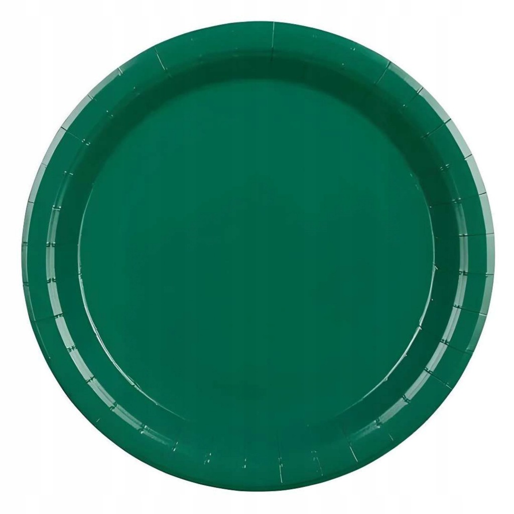 Talerzyki papierowe "Okrągłe - monokolor", zielony ciemny, 18 cm, 6 szt