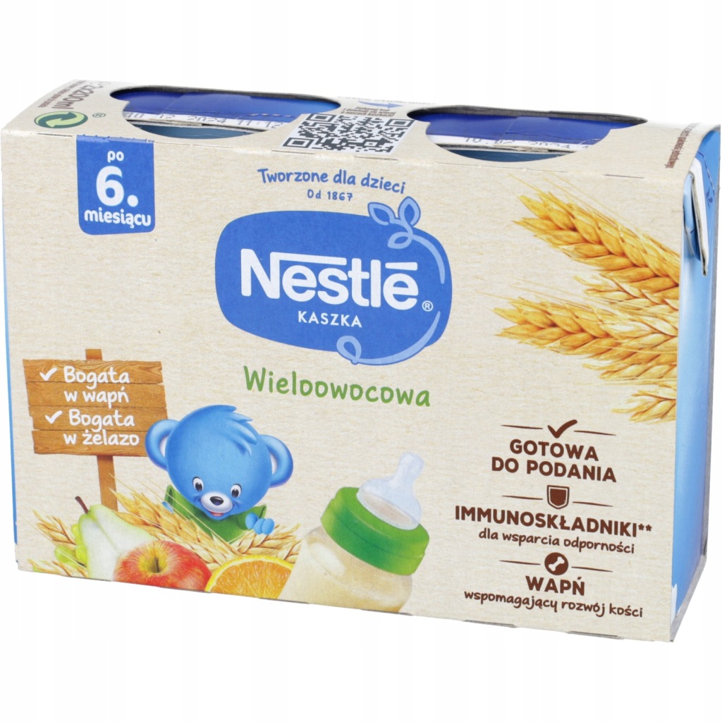 Nestle Kaszka do picia wieloowocowa dla niemowląt po 6 m-cu 2x200 ml