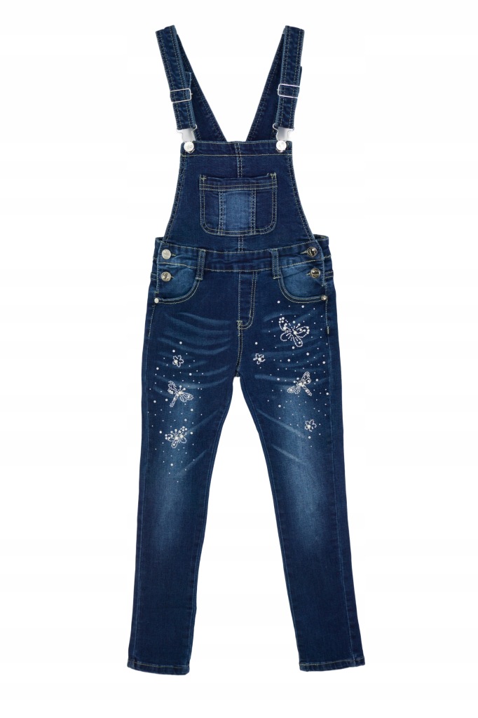 693 Spodnie ogrodniczki jeans dziewczynka rozmiar 158