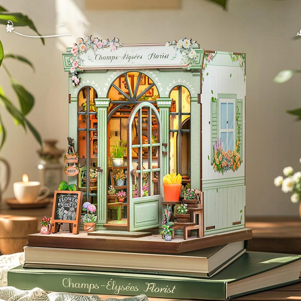 MODEL DOMKU DIY MINIATUROWY ZESTAW KWIACIARNIA 3D PUZZLE