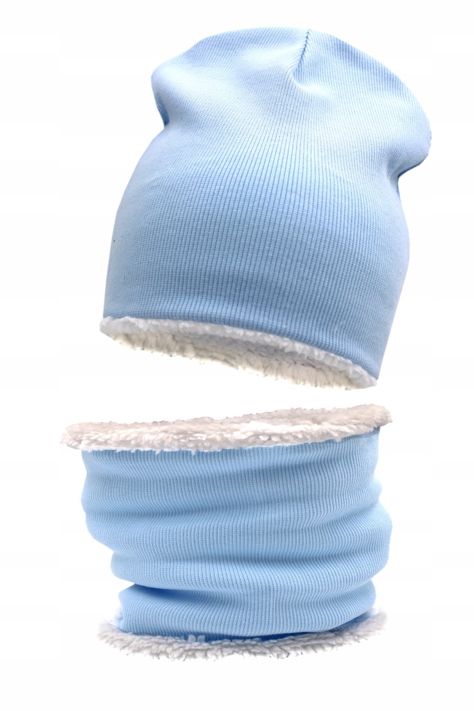 KOMPLET DZIECIĘCY ZIMOWY CZAPKA + TUBA OCIEPLANY PRĄŻEK POLAR 1-5 LAT