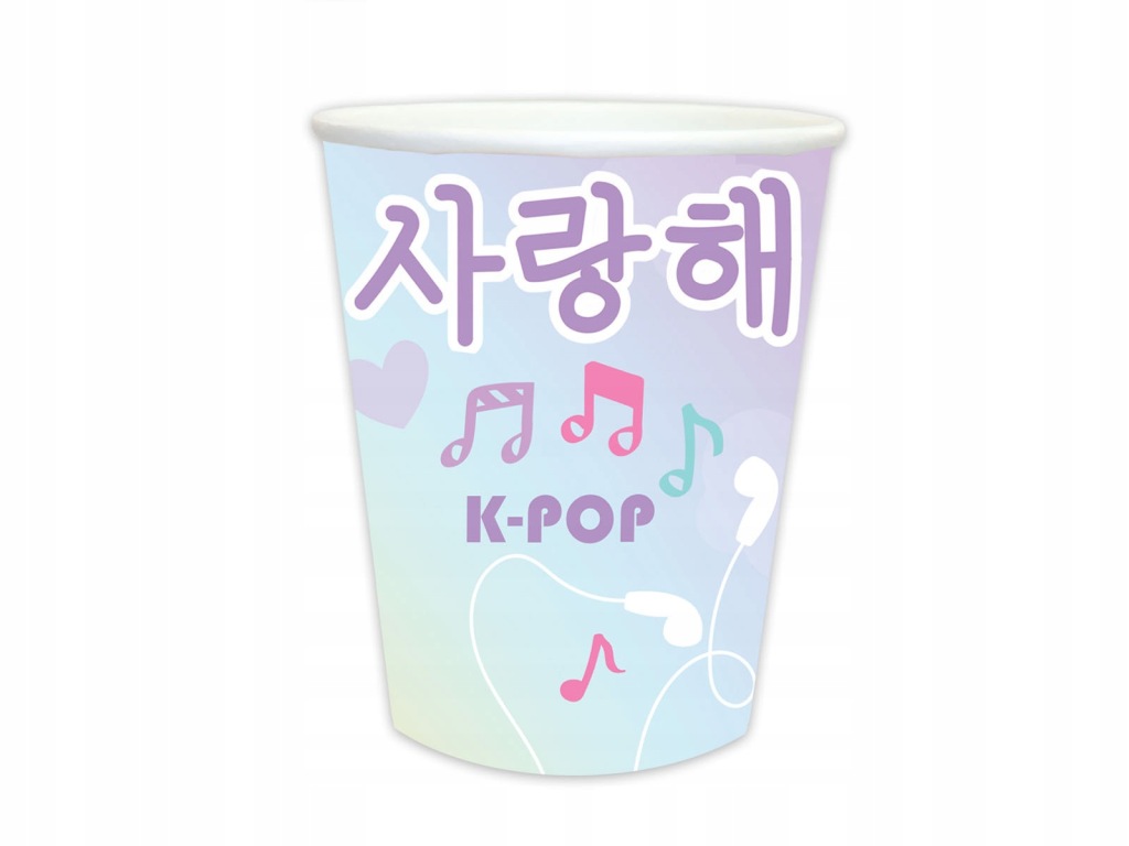 Kubeczki urodzinowe dla dzieci 250 ml K-POP Korea 6 szt.