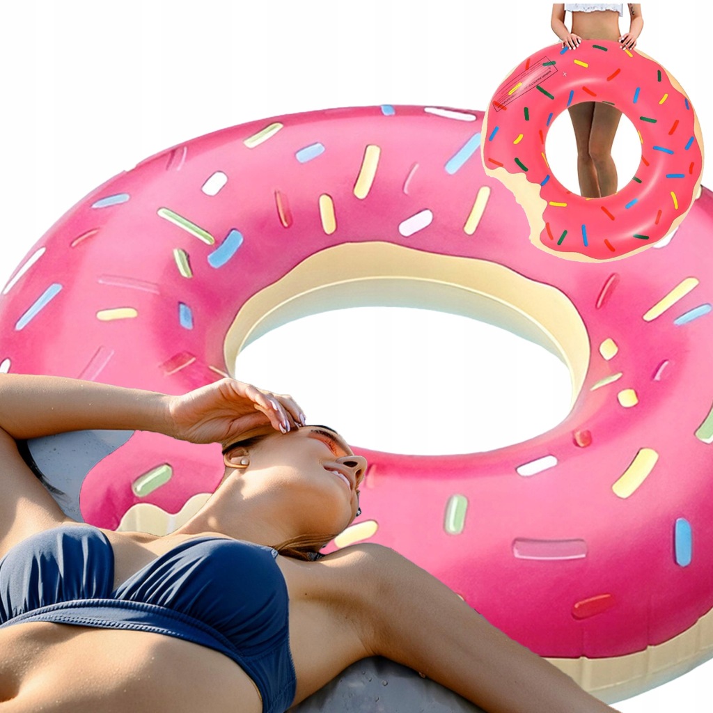 KOŁO DMUCHANE DUŻE MATERAC DO WODY DO PŁYWANIA BASENU DONUT KÓŁKO XL