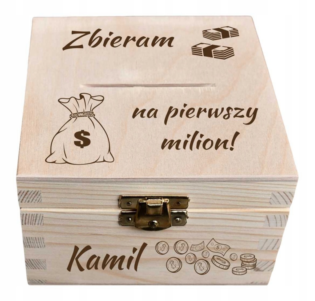 PIERWSZA SKARBONKA z grawerem PREZENT DZIECKO IMIĘ