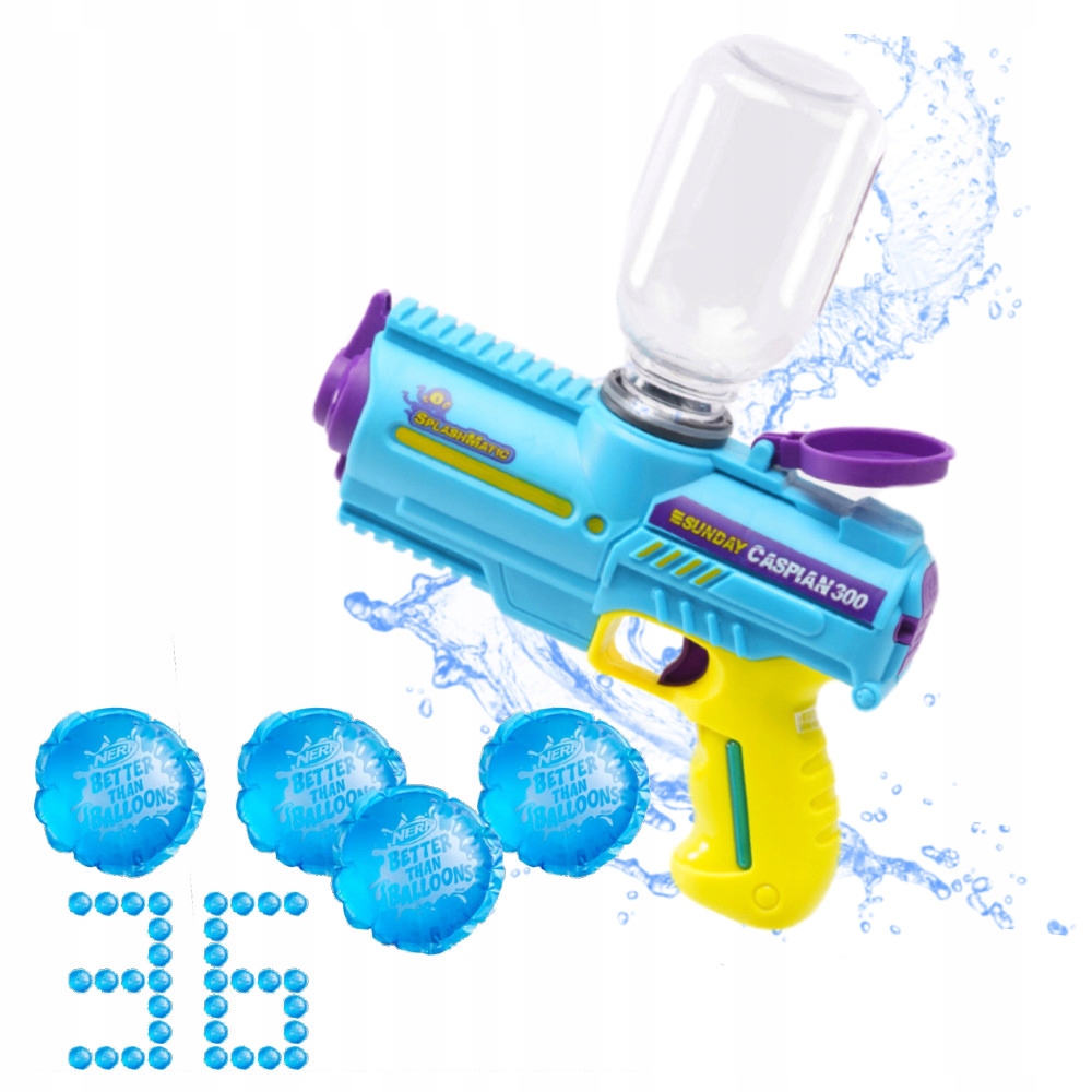 PISTOLET NA WODĘ ELEKTRYCZNY GLOCK 500ML + NERF BOMBY WODNE WIELKANOC