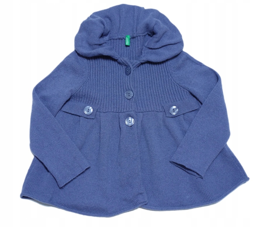 BENETTON wełniany sweter rozpinany kardigan 80% WEŁNA LANA WOOL 98-104 3L