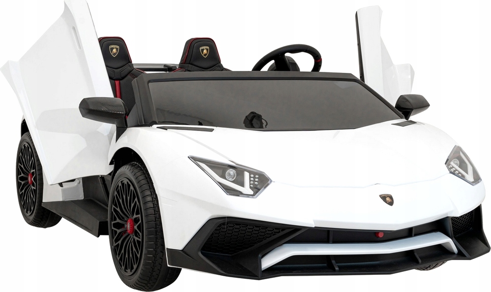 BIAŁE LAMBORGINI SV DLA 2 DZIECI AUTO ELEKTRYCZNE 24V MOC 400W