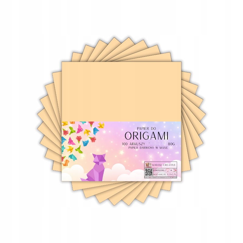 Papier origami 5x5 cm MaDam Creative 100 arkuszy