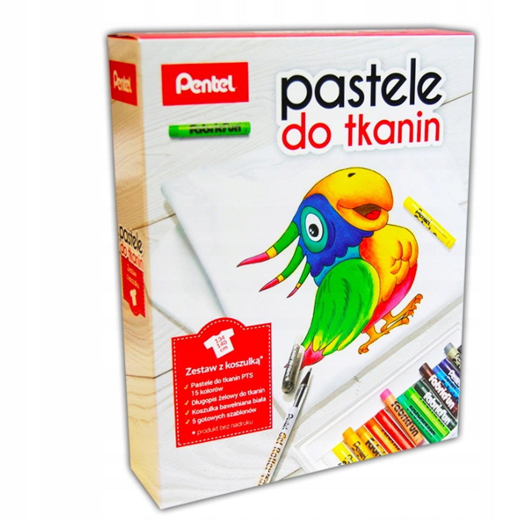 ZESTAW PENTEL PASTELE DO TKANIN 15 KOL KOSZULKA