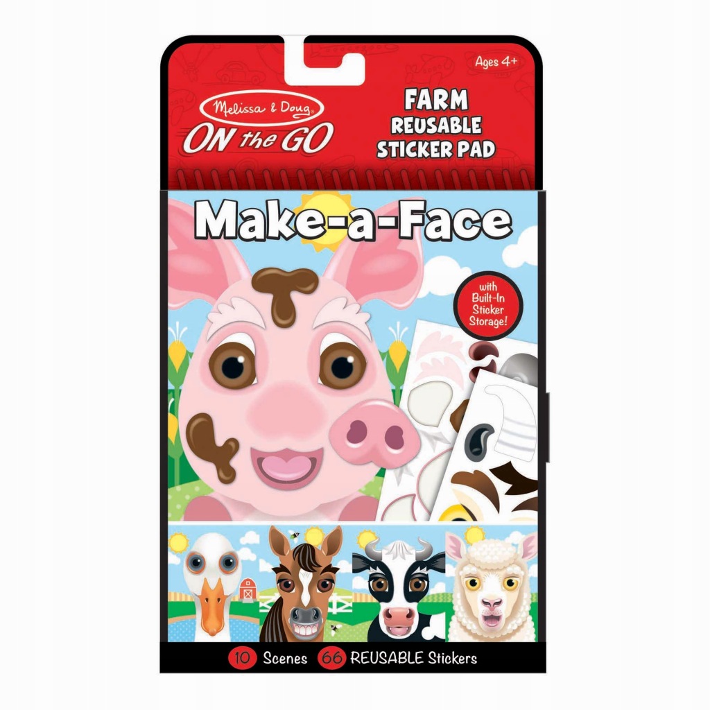 Naklejki wielokrotnego użytku Make-a-face Farma Melissa&Doug