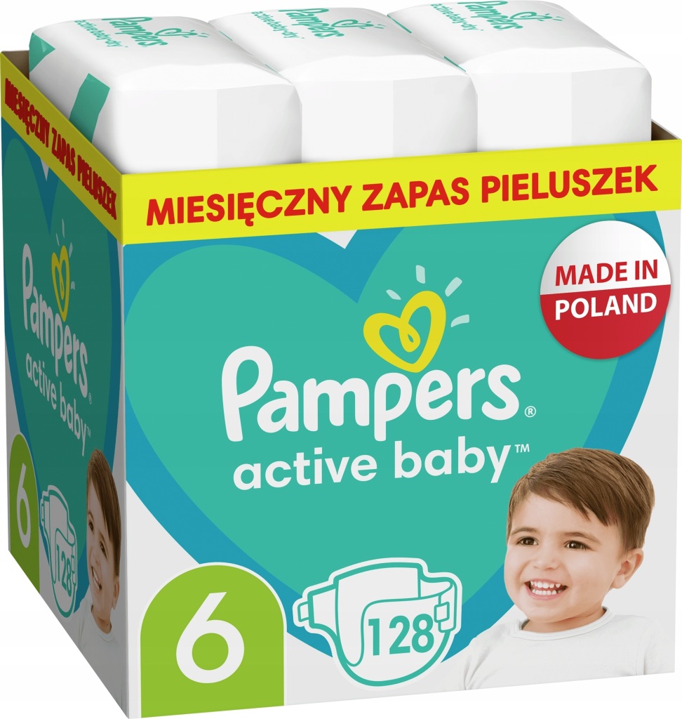 PAMPERS Active Baby Pieluszki Rozmiar 6 128 szt 13-18 kg