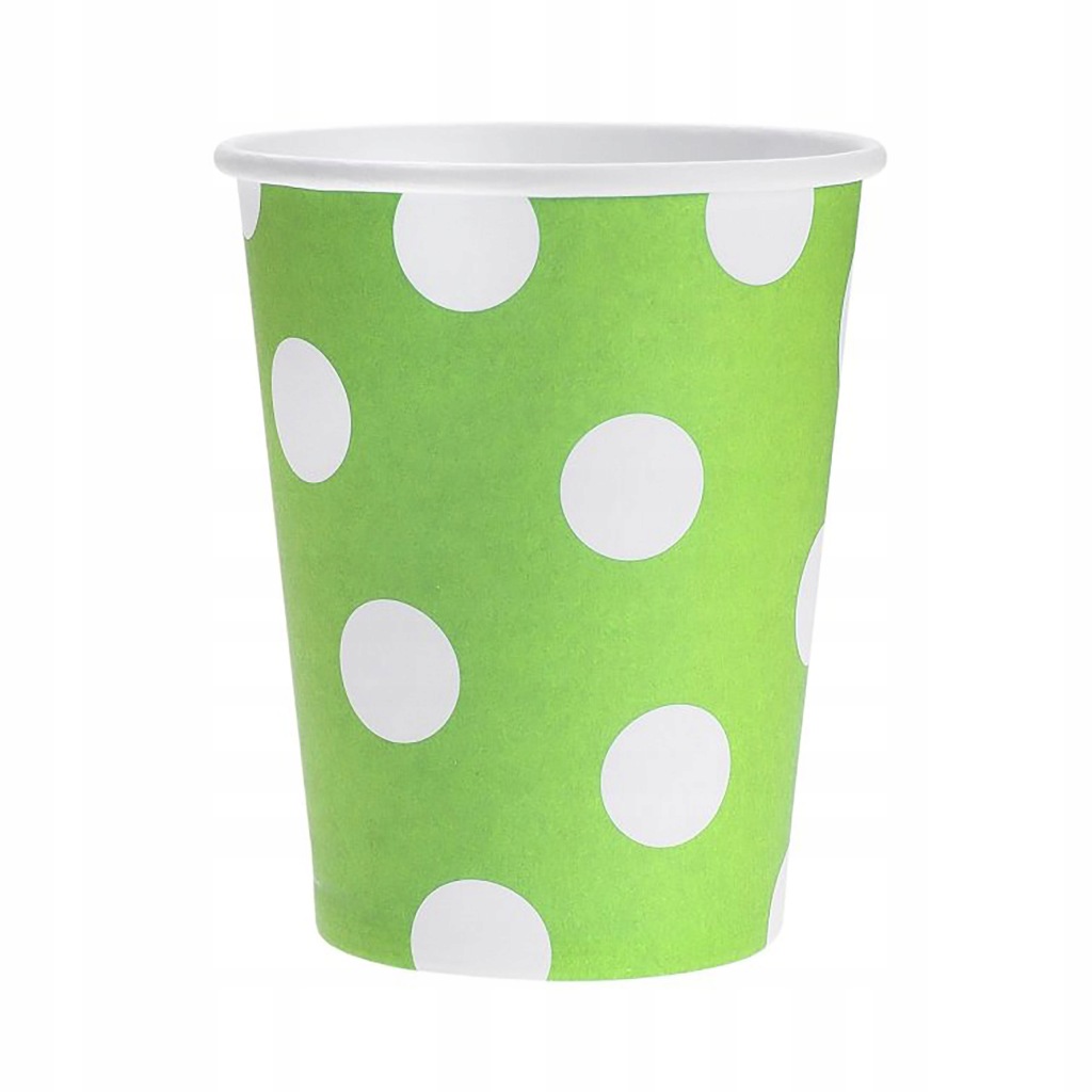 Kubeczki KROPKI GROCHY zielone PISTACJOWE 6 szt