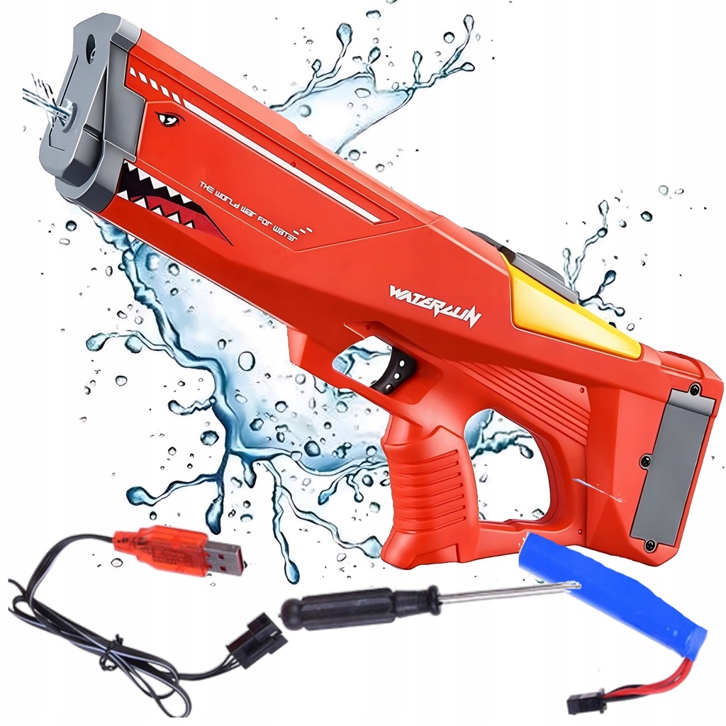 Pistolet na Wodę Elektryczny Karabin Wodny Automat Zasięg 12m ładowanie USB