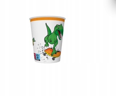 KUBECZKI PAPIEROWE W DINOZAURY 8 SZTUK