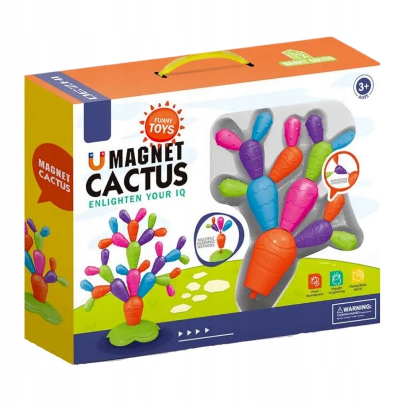 Zabawka logiczna Technok Toys magnetyczny kaktus 16 elementów