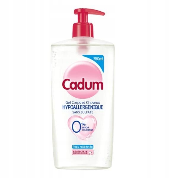 CADUM ECOPACK HIPOALERGICZNY, BEZSIARCZANOWY ŻEL DO CIAŁA I WŁOSÓW 750ML