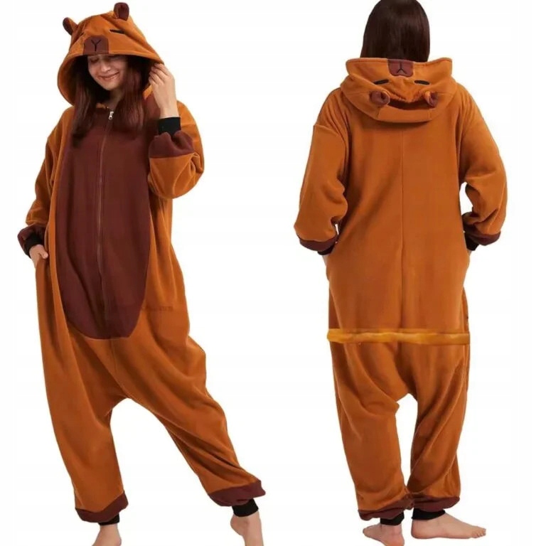 Strój KAPIBARA 125-135 L cm Piżama KOMBINEZON DRES Kostium