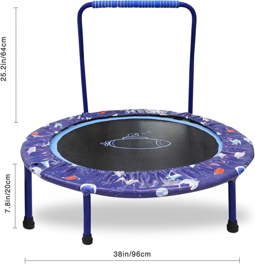 Nukdey MINI TRAMPOLINA dla dzieci z uchwytem średnica 96 cm