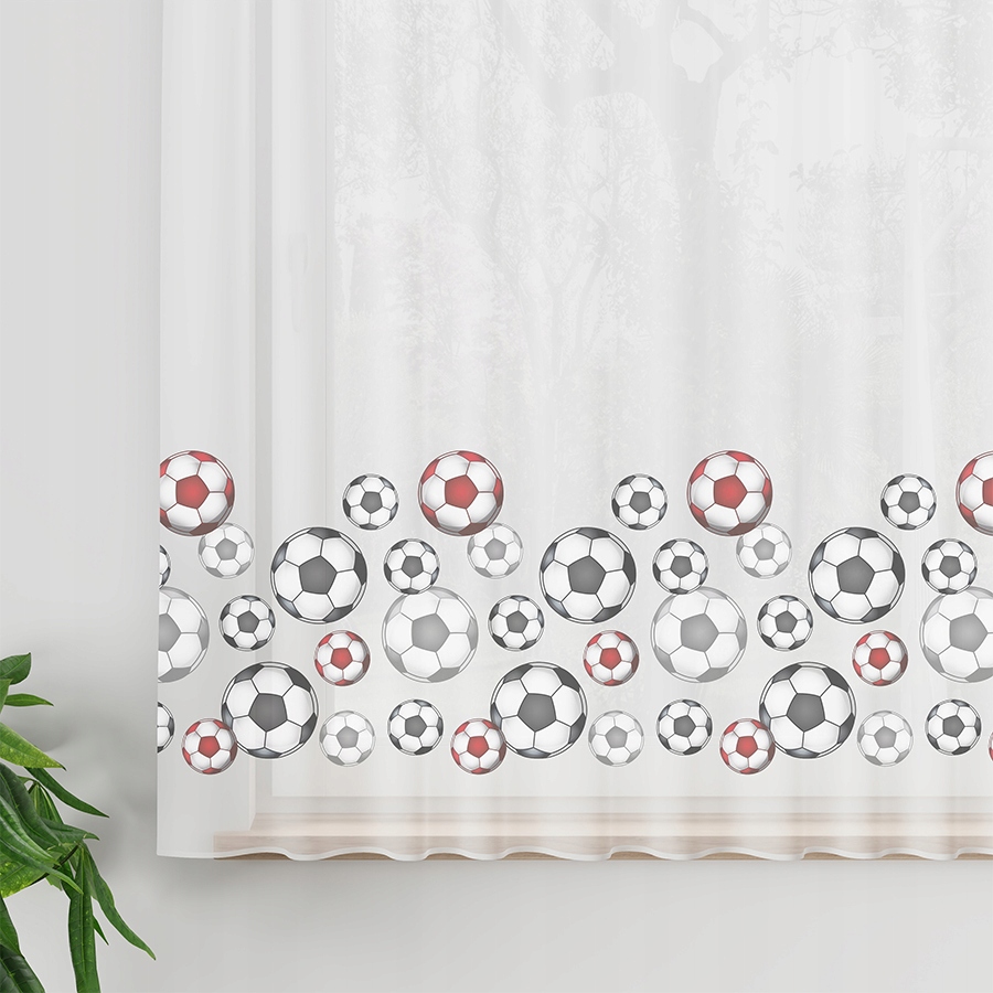 Firanka Woal Lekka Dla Chłopca Piłka Futbol Z Wszytą Taśmą Smok sz. 570x140